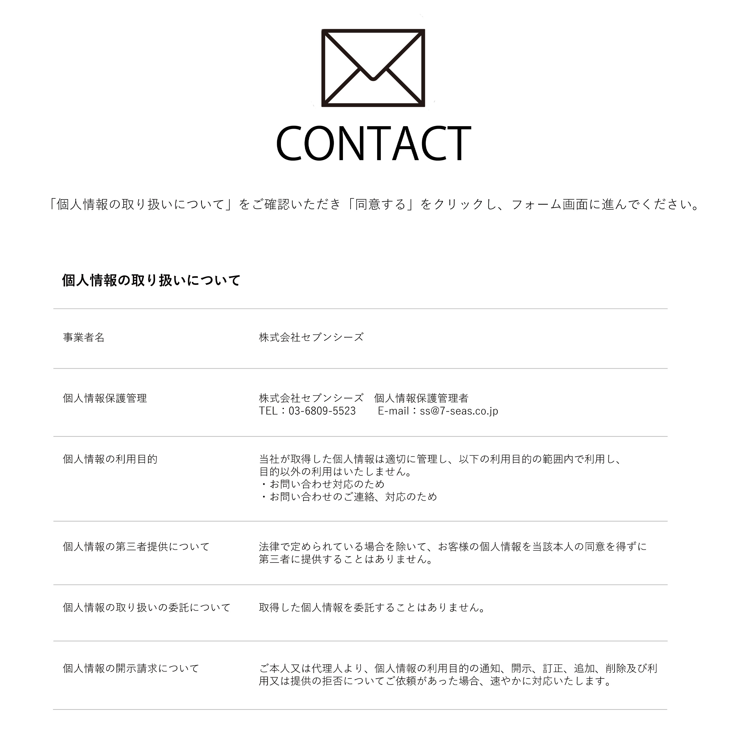 個人情報の取り扱いについて